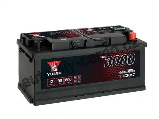 Autobaterie YUASA YBX3017 90Ah 800A 12V P+ /353x175x175/ Časově Omezené