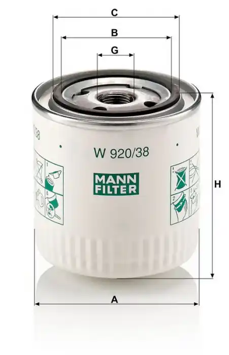 Olejový filtr MANN W920/38 (MF W920/38) - VOLVO Nejlepší Cena