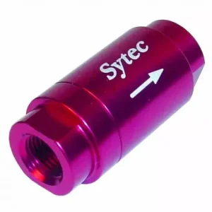 Zpětný ventil celo hliníkový Sytec - samice 1/8"-NPT - červený Ověřený