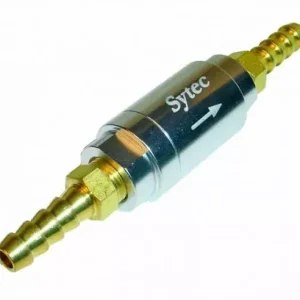 Zpětný ventil celo hliníkový Sytec - hadice 6mm - červený Ověřený