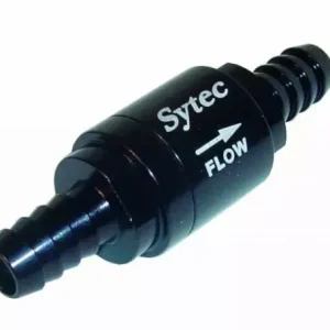 Zpětný ventil celo hliníkový Sytec - hadice 8mm - černý Nová Kolekce