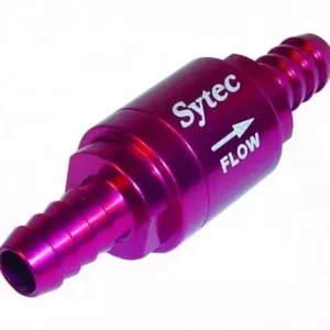 Zpětný ventil celo hliníkový Sytec - hadice 8mm - červený Nejlepší Cena