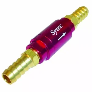 Zpětný ventil celo hliníkový Sytec - hadice 10mm - červený Doprava Zdarma