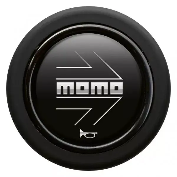 Sezónní Sleva Tlačítko klaksonu Momo pro sportovní volant - černé/stříbrné