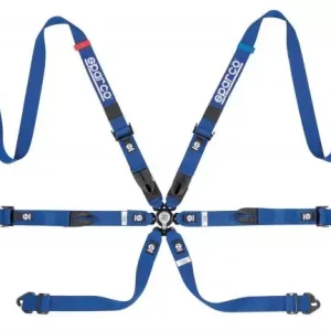 Autentický Bezpečnostní pás Sparco Prime H-7 04821H 6-bodový modrý - karabina (FIA homologace)
