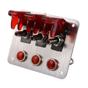 Startovací panel hliníkový - 3x přepínač kill switch + LED Výhodná Nabídka